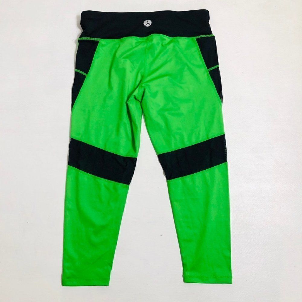 Yoshion Yoga Pants Capri Run Active Wear Green Medium